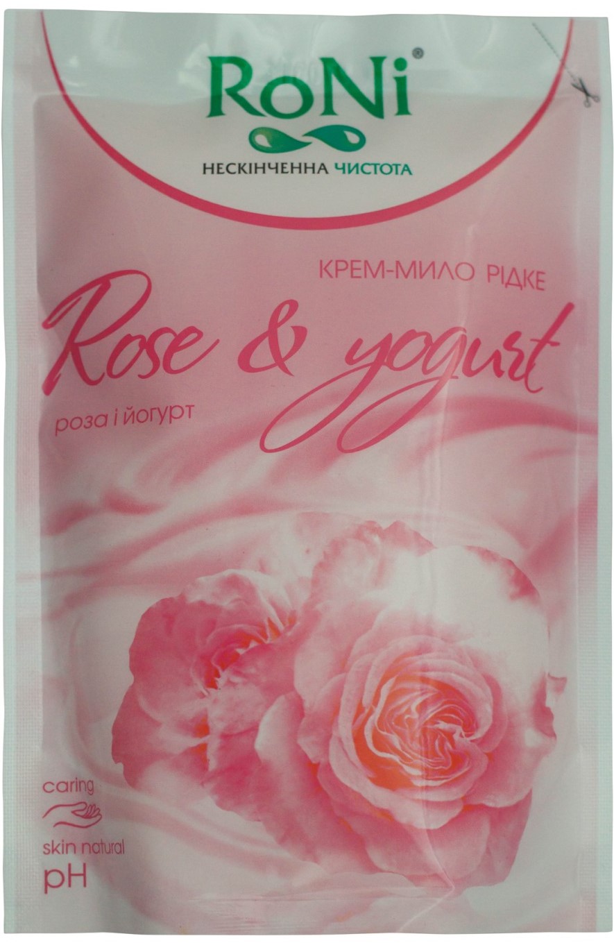 Крем мило TM RoNi Rose & Yogurt ( гліцерином) Дой-Пак 450 гр.